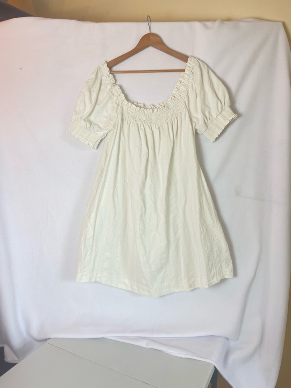 Free People Off-Shoulder Mini Dress in Ivory - Picture 2 of 16